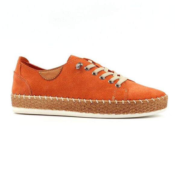Lunar Womens/Ladies Maddison II Suede Sneakers / Orange